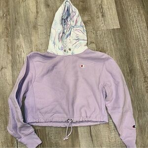 Champion Pastel Hoodie with Tie-Dye Accents